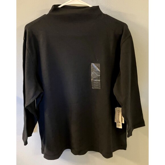 Vintage 1984 St John’s Bay Woman’s Black Ribbed Mock Turtleneck Size XL NWT - Picture 1 of 6